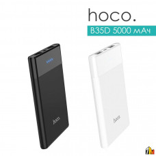 Аккумулятор внешний HOCO B35D, 5000mAh, 2 USB 1A выхода, Micro-USB 1А вход, пластик, чёрный (1/82)