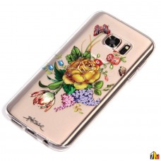 Силиконовый чехол Цветы для Samsung Galaxy S7