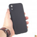 Чехол для iPhone XR черный силиконовый с защитой камеры