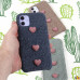 Чехол текстильный с сердечками для iPhone 11