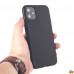 Чехол для iPhone 11 черный силиконовый с защитой камеры