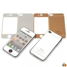 Защитное стекло цветное 2 в 1 для iPhone 4/4S