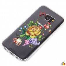 Силиконовый чехол Цветы для Samsung Galaxy S7 Edge