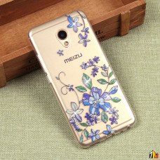Силиконовый чехол с цветами для Meizu MX6