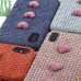 Чехол текстильный с сердечками для iPhone X/XS
